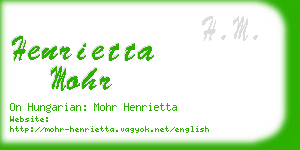 henrietta mohr business card